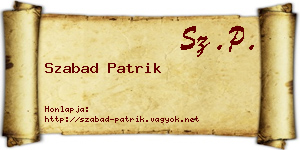 Szabad Patrik névjegykártya