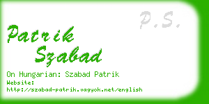 patrik szabad business card